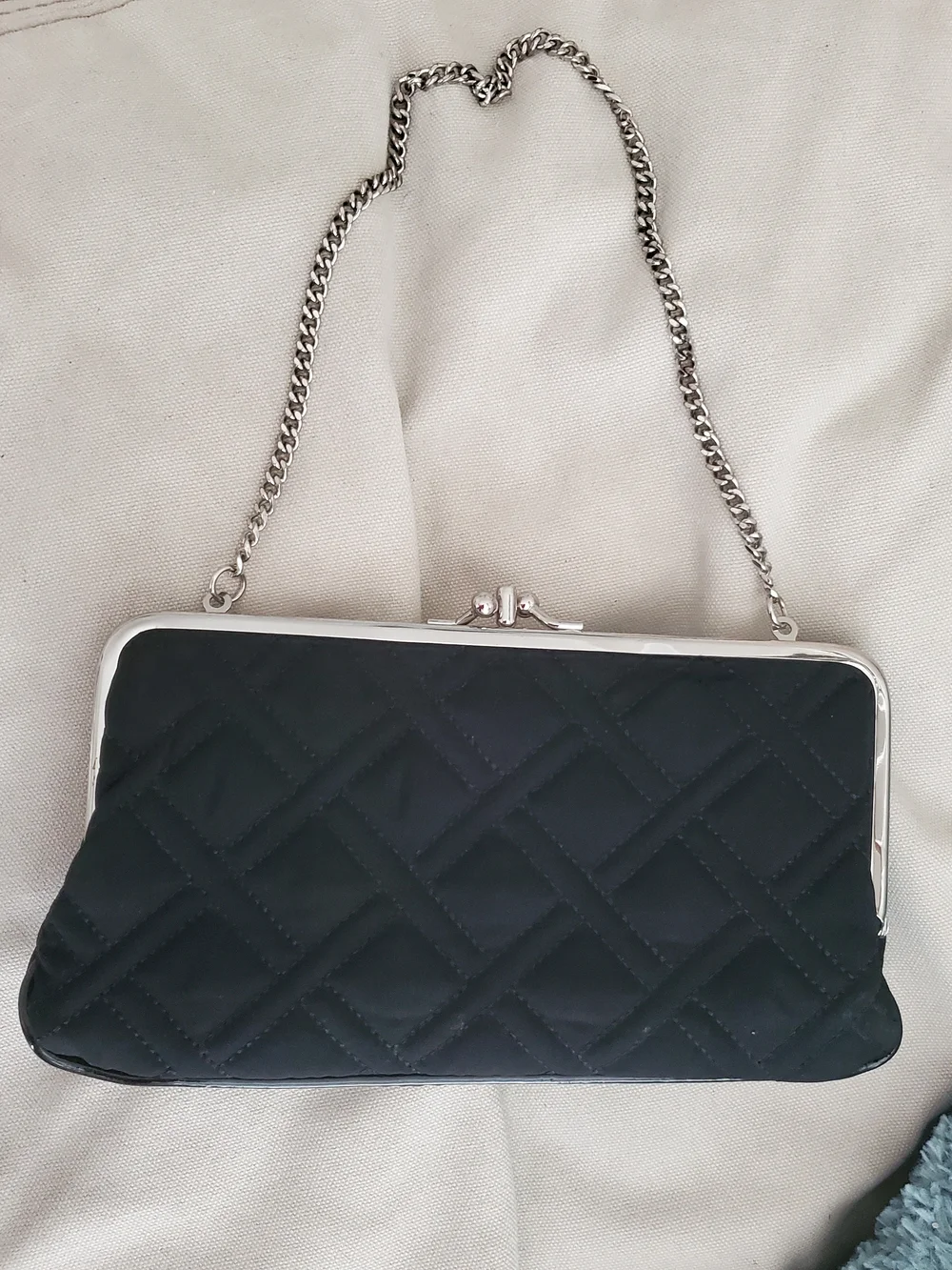 Vera Bradley Black Quilted Chain-Handle Clutch
